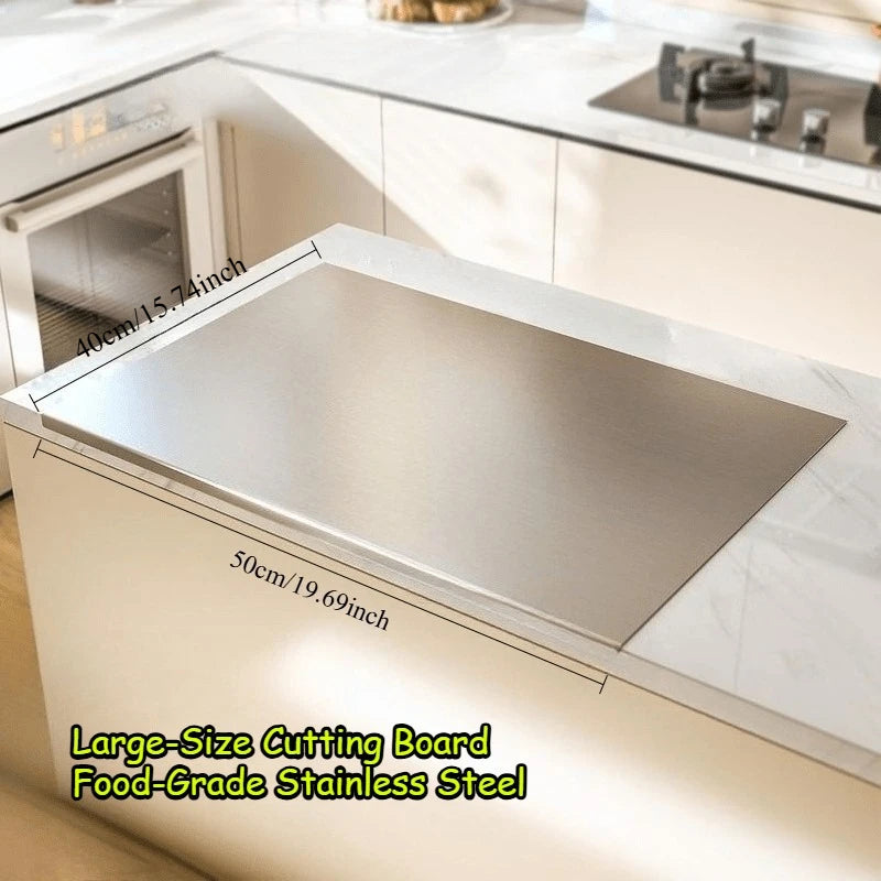 Tabla de cortar plegable de acero inoxidable, utensilios de cocina, barbacoa, utensilios de cocina, accesorios de cocina para uso doméstico y exterior