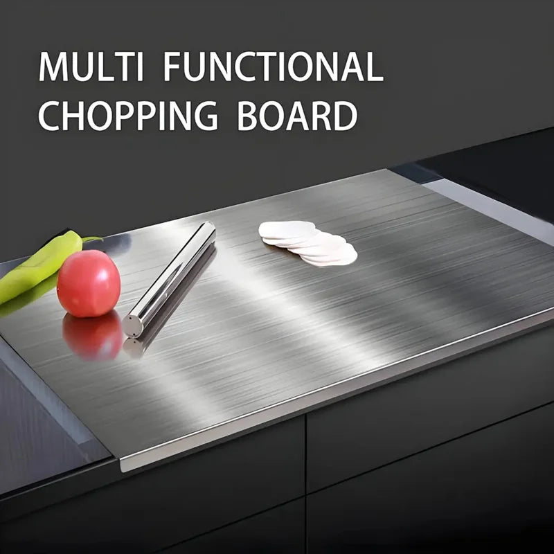 Tabla de cortar plegable de acero inoxidable, utensilios de cocina, barbacoa, utensilios de cocina, accesorios de cocina para uso doméstico y exterior