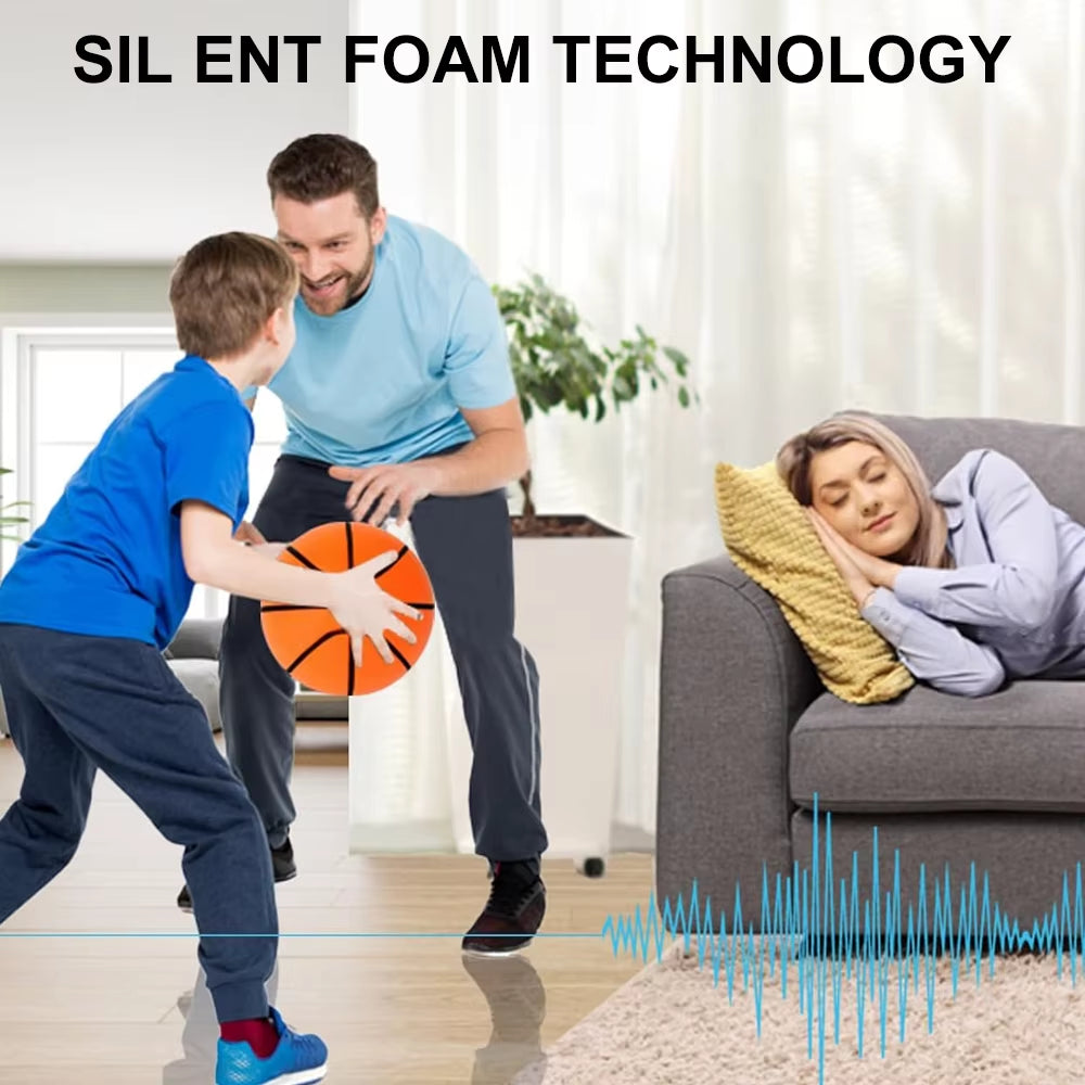 Silent Dribbling Basketball Indoor Foam Ball Size 3/5/7 High Bounce Noiseless Non-Deforming for Indoor Training Basketball